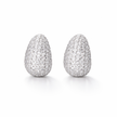 Clear Pavé Dome Huggie Hoop Earrings
