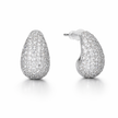 Clear Pavé Dome Huggie Hoop Earrings