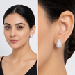 Clear Pavé Dome Huggie Hoop Earrings