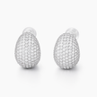 Clear Crystal Pavé Egg-Drop Huggie Earrings