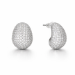 Clear Crystal Pavé Egg-Drop Huggie Earrings