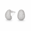 Clear Crystal Pavé Egg-Drop Huggie Earrings