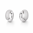 Clear Pavé Chunky Open Hoop Earrings