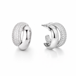 Clear Pavé Chunky Open Hoop Earrings
