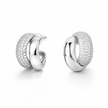 Clear Pavé Chunky Open Hoop Earrings