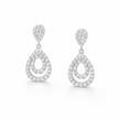 Clear Pavé Double-Halo Teardrop Drop Earrings
