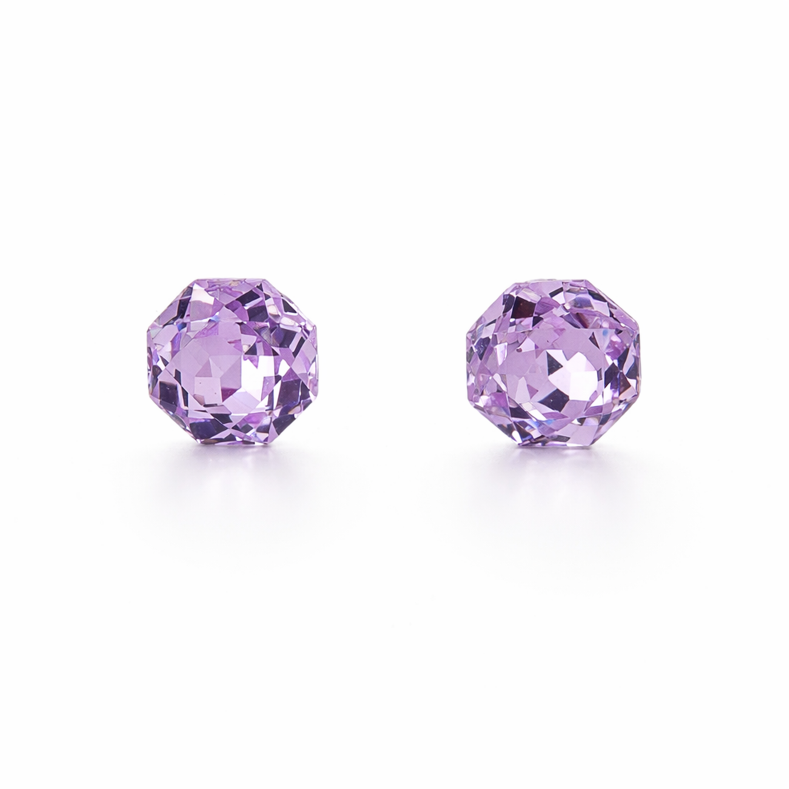 Solitaire Crystal Stud Earrings — 6-Colour Capsule - Amethyst