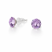 Solitaire Crystal Stud Earrings — 6-Colour Capsule - Amethyst
