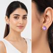 Solitaire Crystal Stud Earrings — 6-Colour Capsule - Amethyst