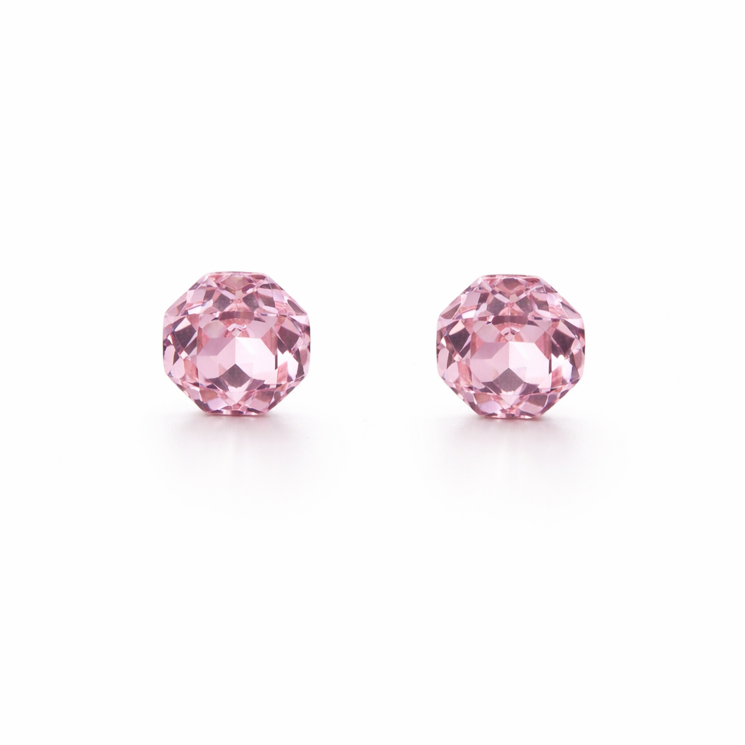 Solitaire Crystal Stud Earrings — 6-Colour Capsule - Rose pink
