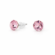 Solitaire Crystal Stud Earrings — 6-Colour Capsule - Rose pink