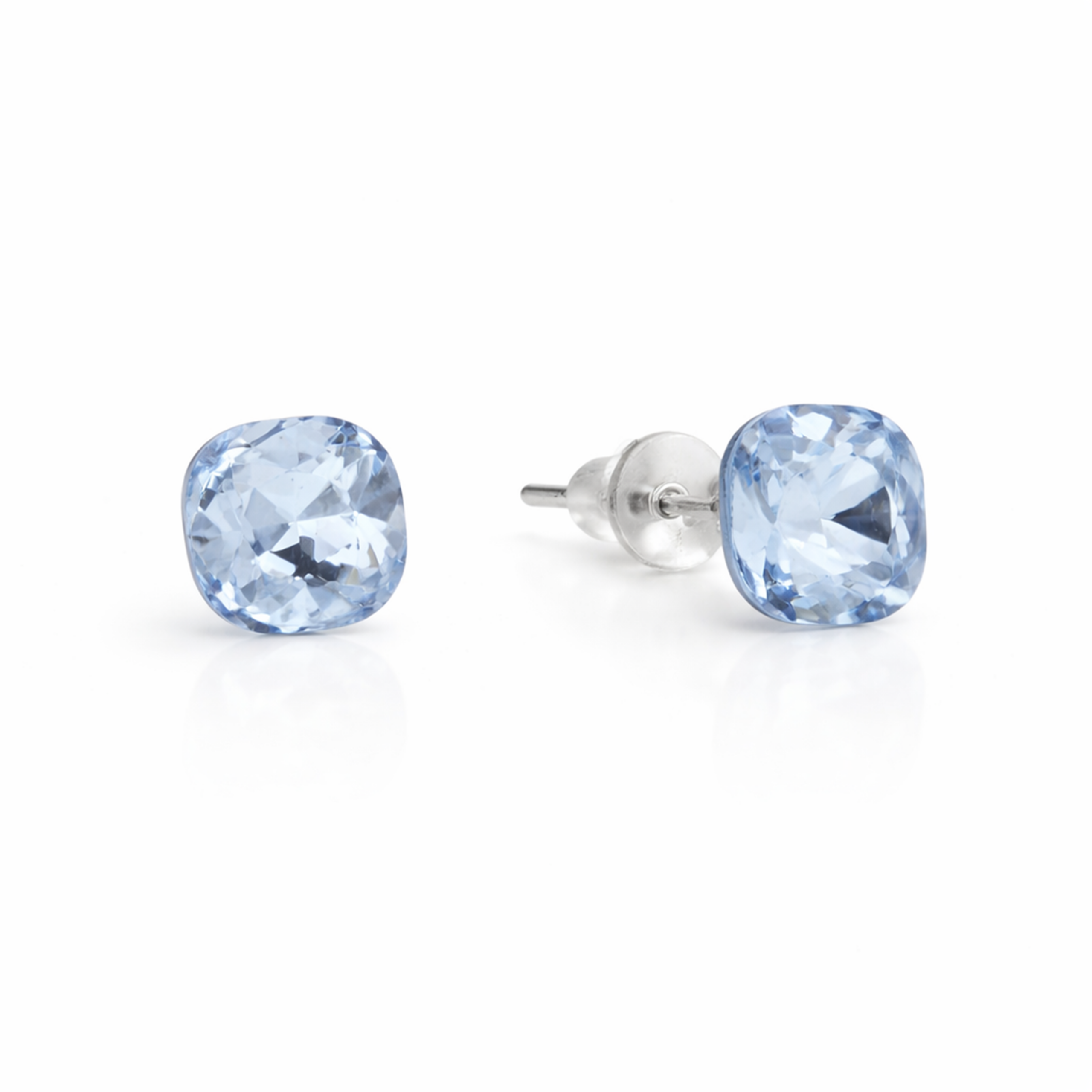 Solitaire Crystal Stud Earrings — 6-Colour Capsule - Sky Blue