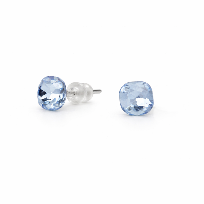 Solitaire Crystal Stud Earrings — 6-Colour Capsule - Sky Blue