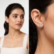 Solitaire Crystal Stud Earrings — 6-Colour Capsule - Sky Blue