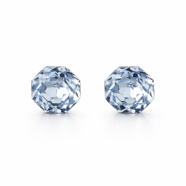 Solitaire Crystal Stud Earrings — 6-Colour Capsule - Aquamarine Blue