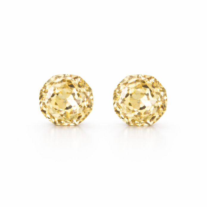 Solitaire Crystal Stud Earrings — 6-Colour Capsule - Citrine
