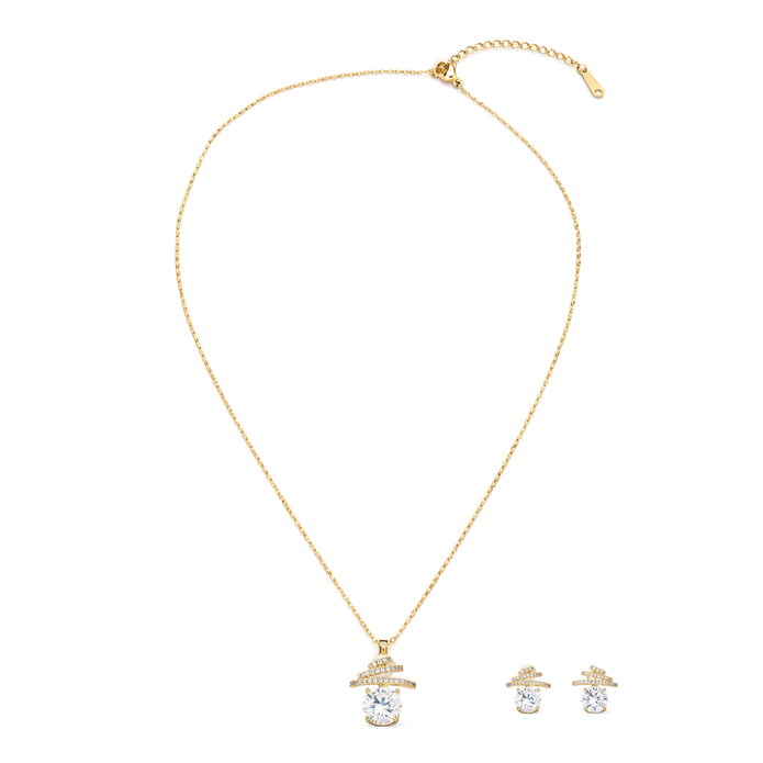Gold-Tone Butterfly Charm Pendant Necklace Set