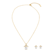 Gold-Tone Butterfly Charm Pendant Necklace Set