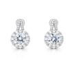 Silver Brilliant Round Halo Pendant Necklace Set