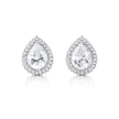 Silver Teardrop Crystal Pendant Necklace Set
