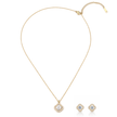 Gold-Tone Crystal Halo Pendant Necklace Set