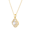 Gold-Tone Crystal Halo Pendant Necklace Set