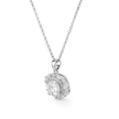 Silver Solitaire Round Crystal Pendant Set