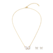 Gold-Tone Crystal Bow Pendant Necklace Set — Gold / Clear - Gold