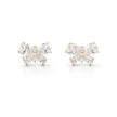 Gold-Tone Crystal Bow Pendant Necklace Set — Gold / Clear - Gold
