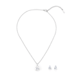 Silver Pear-Cut Crystal Halo Pendant Set