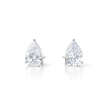 Silver Pear-Cut Crystal Halo Pendant Set