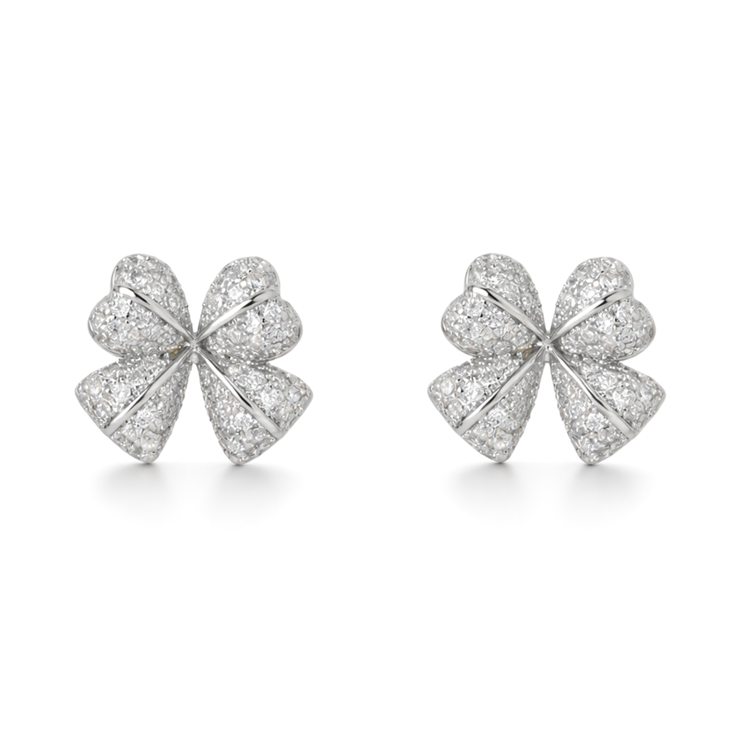 Silver Crystal Butterfly Pendant Necklace Set