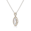 Silver Marquise Crystal Pendant Necklace Set