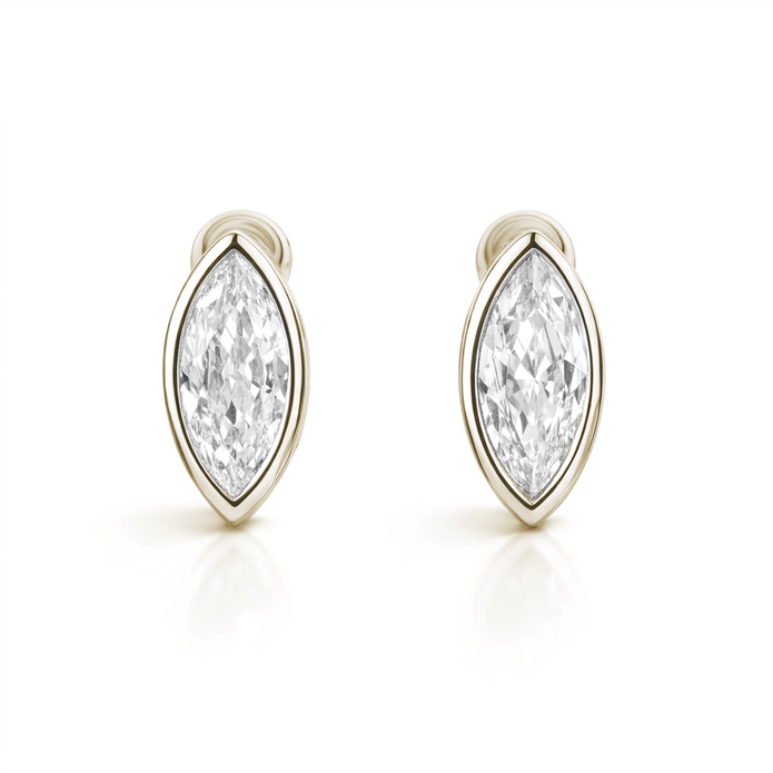 Silver Marquise Crystal Pendant Necklace Set