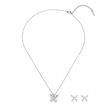 Silver Crystal Crossover Pendant Necklace Set
