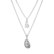 Silver Layered Crystal Drop Necklace Set