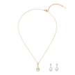 Gold-Tone Pear-Cut Crystal Pendant Necklace Set