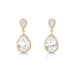 Gold-Tone Pear-Cut Crystal Pendant Necklace Set