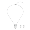 Silver Panther Head Statement Pendant Necklace Set — Silver / Gold - Silver