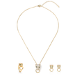 Silver Panther Head Statement Pendant Necklace Set — Silver / Gold - Gold