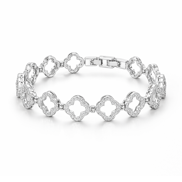 Silver Clover Tennis Bracelet