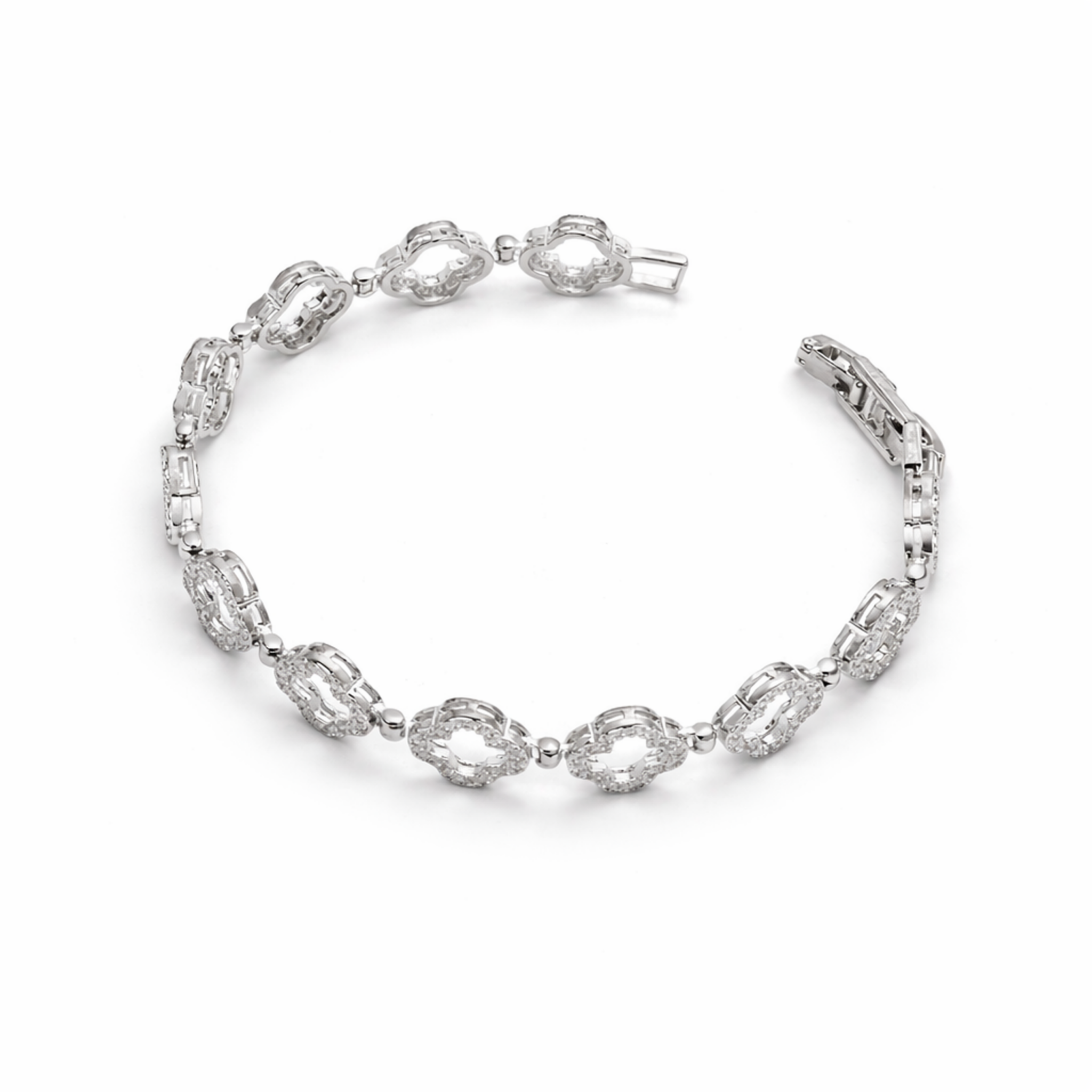 Silver Clover Tennis Bracelet