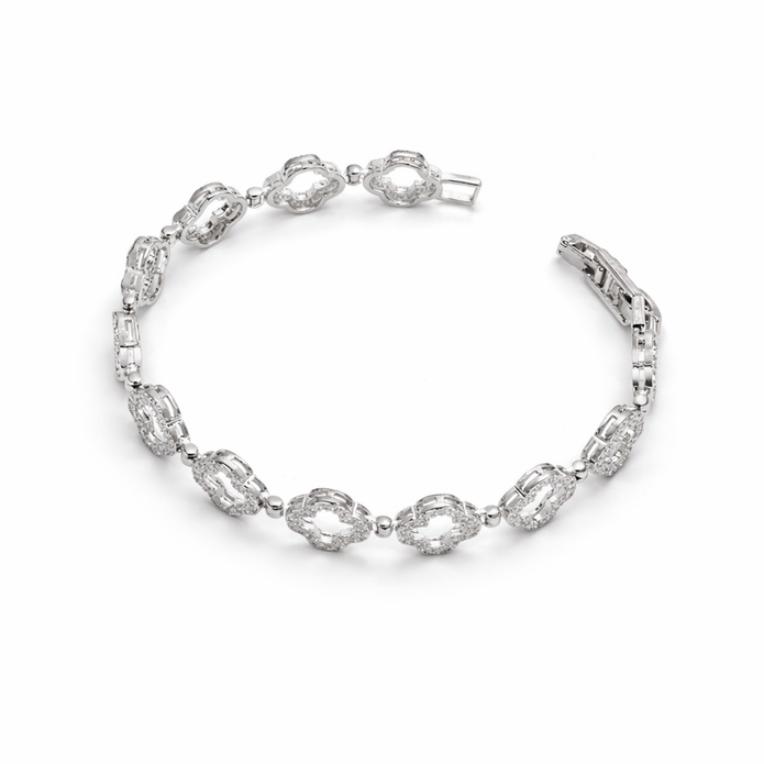 Silver Clover Tennis Bracelet