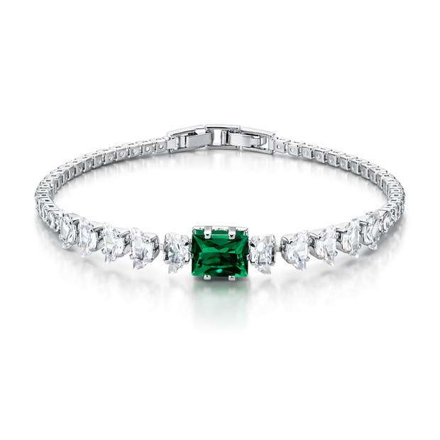 Emerald Solitaire Tennis Bracelet
