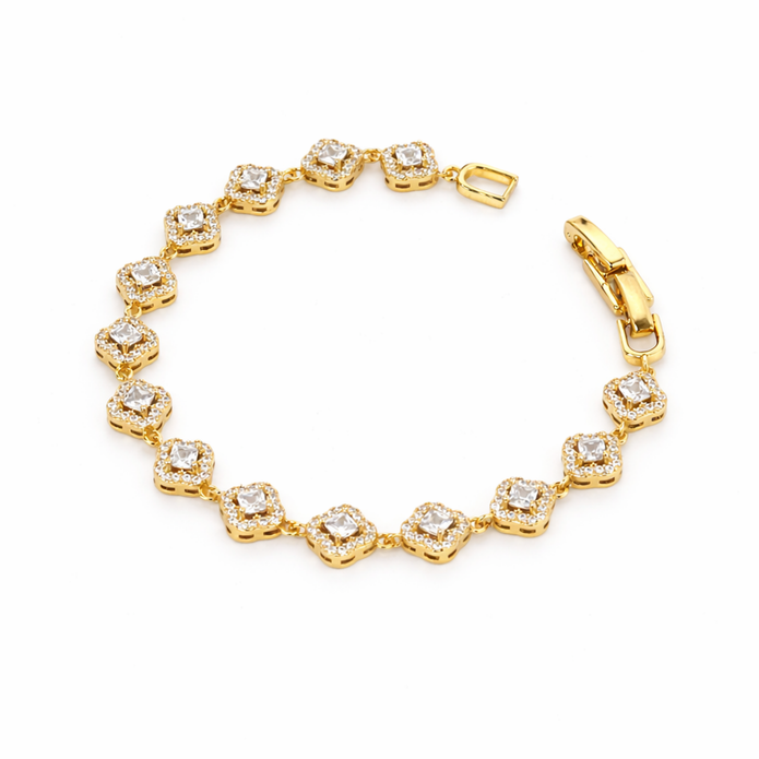Golden Cushion Halo Bracelet