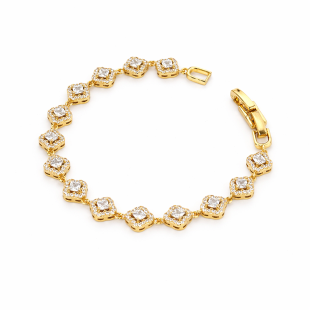 Golden Cushion Halo Bracelet