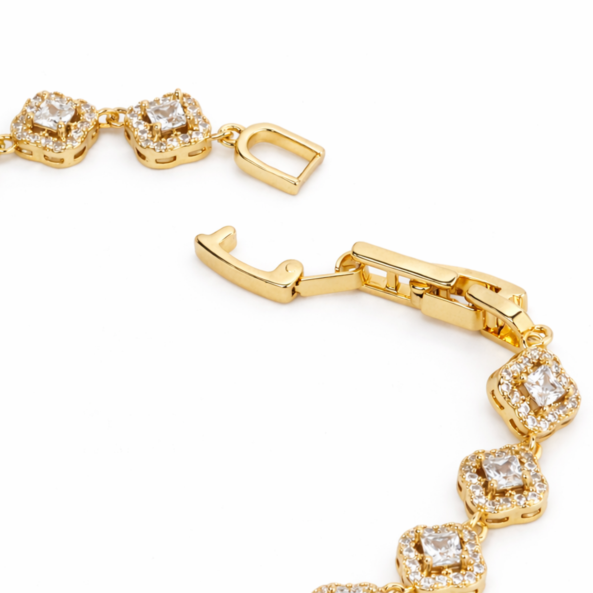 Golden Cushion Halo Bracelet