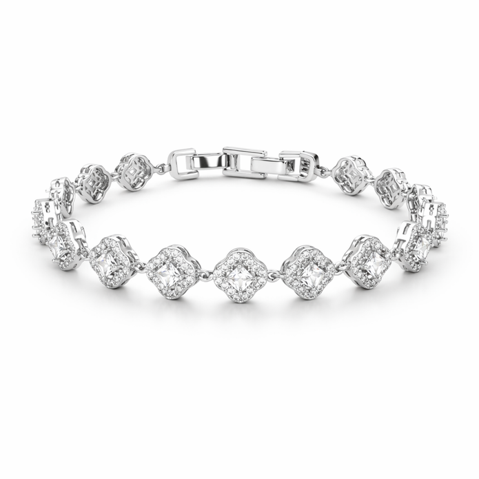 Golden Cushion Halo Bracelet - Gold
