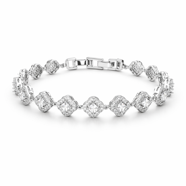 Golden Cushion Halo Bracelet - Gold