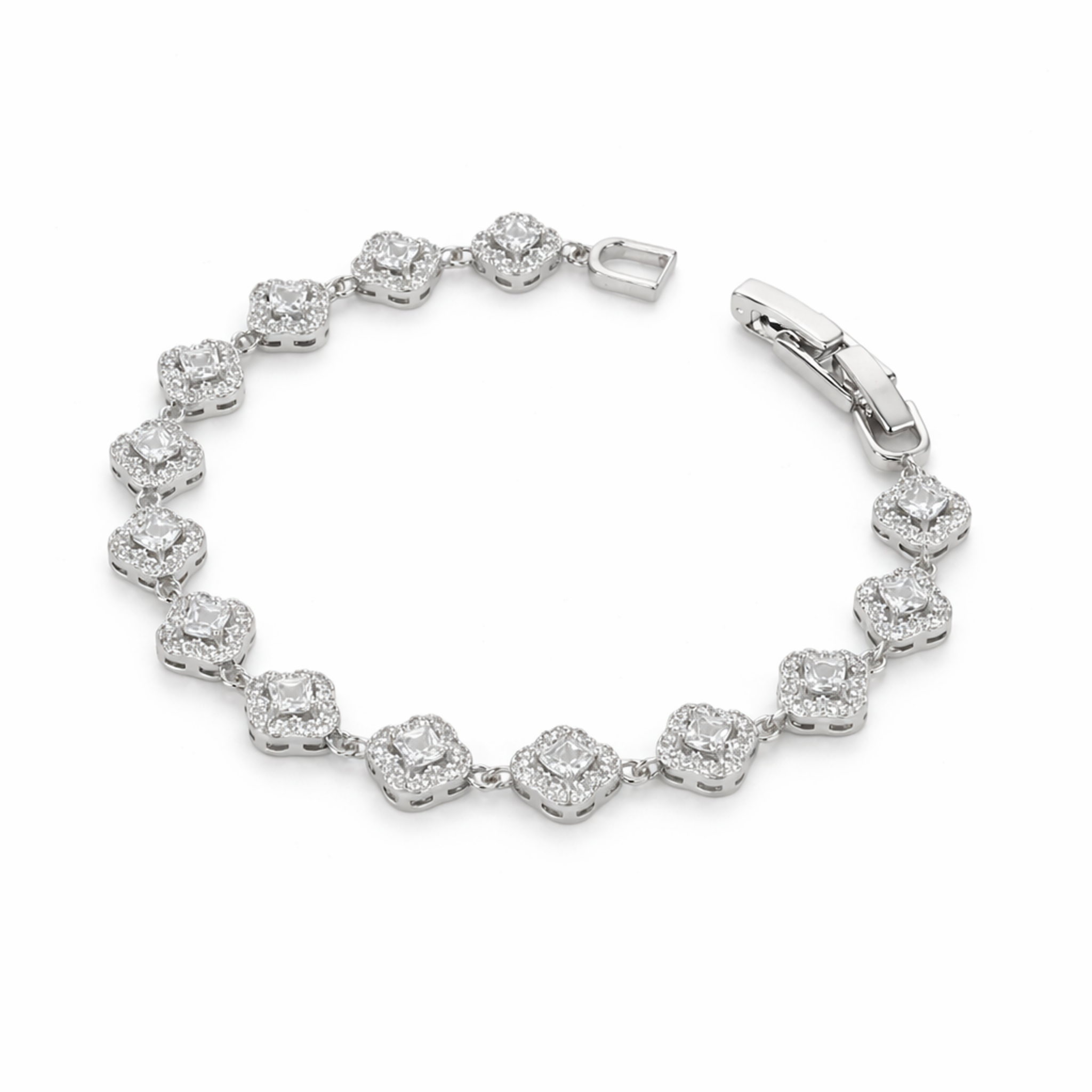 Golden Cushion Halo Bracelet - Gold